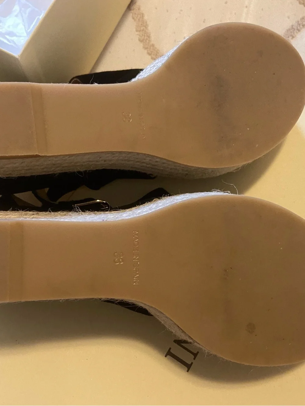 Cordani Black Suede Espadrille Wedge Sandals